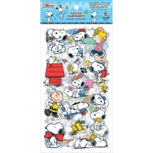 Adesivo Decorado Transparente Snoopy 6 Folhas | Tilibra
